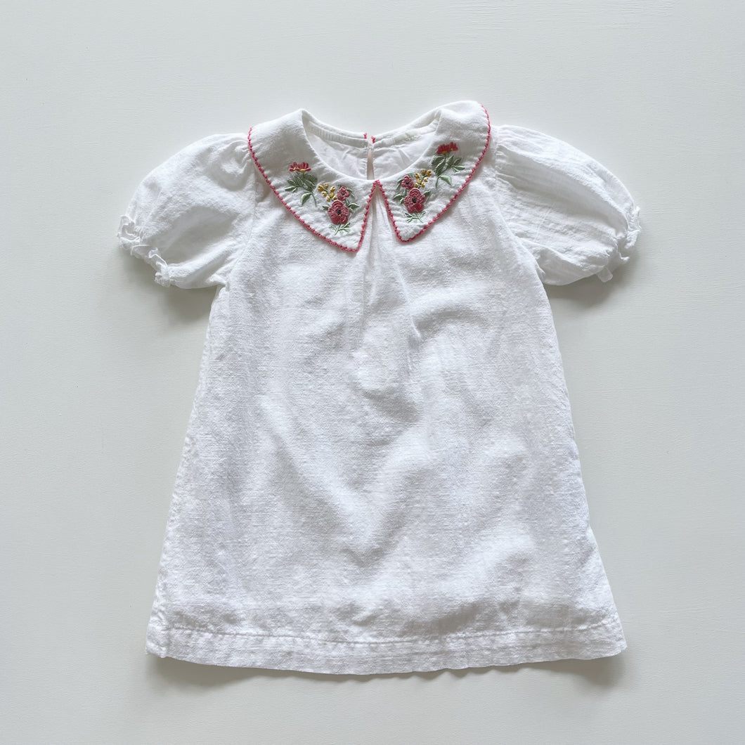 H&M Embroidered Dress White (1-2y)