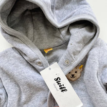 Load image into Gallery viewer, Steiff Cardigan Grey Velvet NEW (3-6m)
