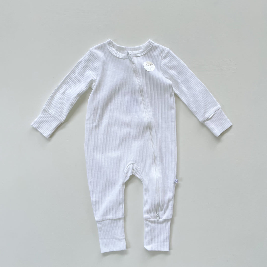 Teeny Weeny Rib All-In-One White NEW (3-6m)