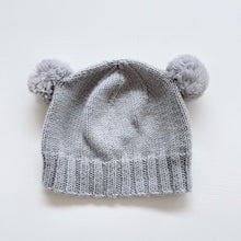 Load image into Gallery viewer, Handmade Wool Pom Ppm Hat Grey (1-2y)
