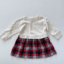 Load image into Gallery viewer, Dress Cream Top/Check Skirt (6-12m)
