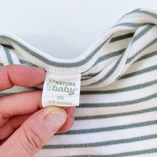 Load image into Gallery viewer, Nature Baby Organic Bodysuit Green/White Stripes (3-6m)
