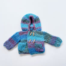 Load image into Gallery viewer, Funky Handmade Knit Cardigan Blue (3-6m)
