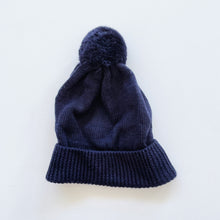 Load image into Gallery viewer, Nature Baby Merino Alpine Pom Pom Beanie Navy (6-12m)
