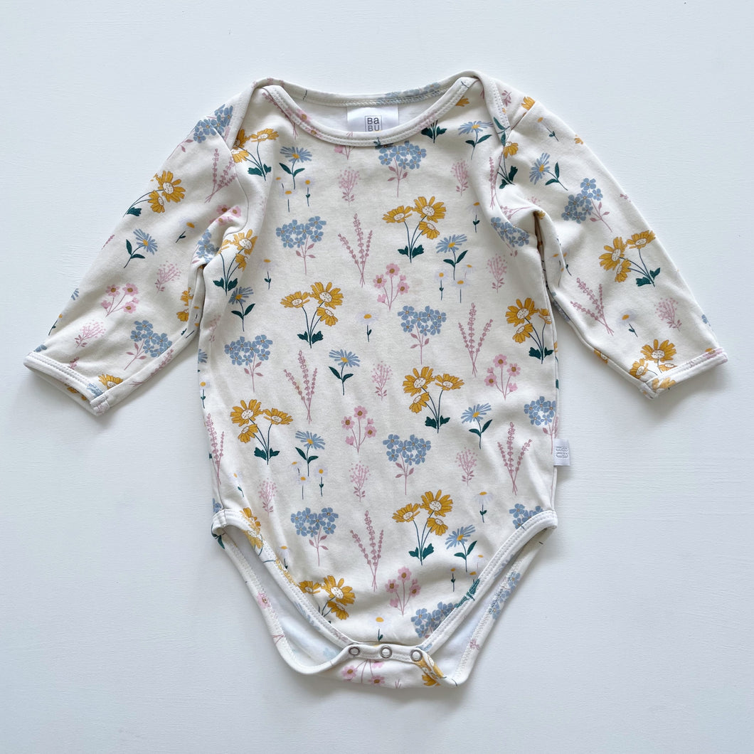 BABU Organic Floral L/S Bodysuit (12-18m)