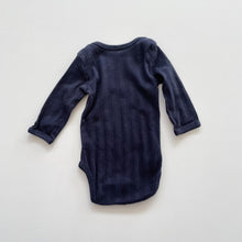 Load image into Gallery viewer, Nature Baby L/S Organic Bodysuit Navy Rib (newborn)
