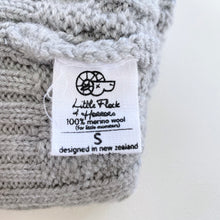 Load image into Gallery viewer, Little Flock of Horrors Merino Knit Pom Pom Hat Grey (nb-3m)
