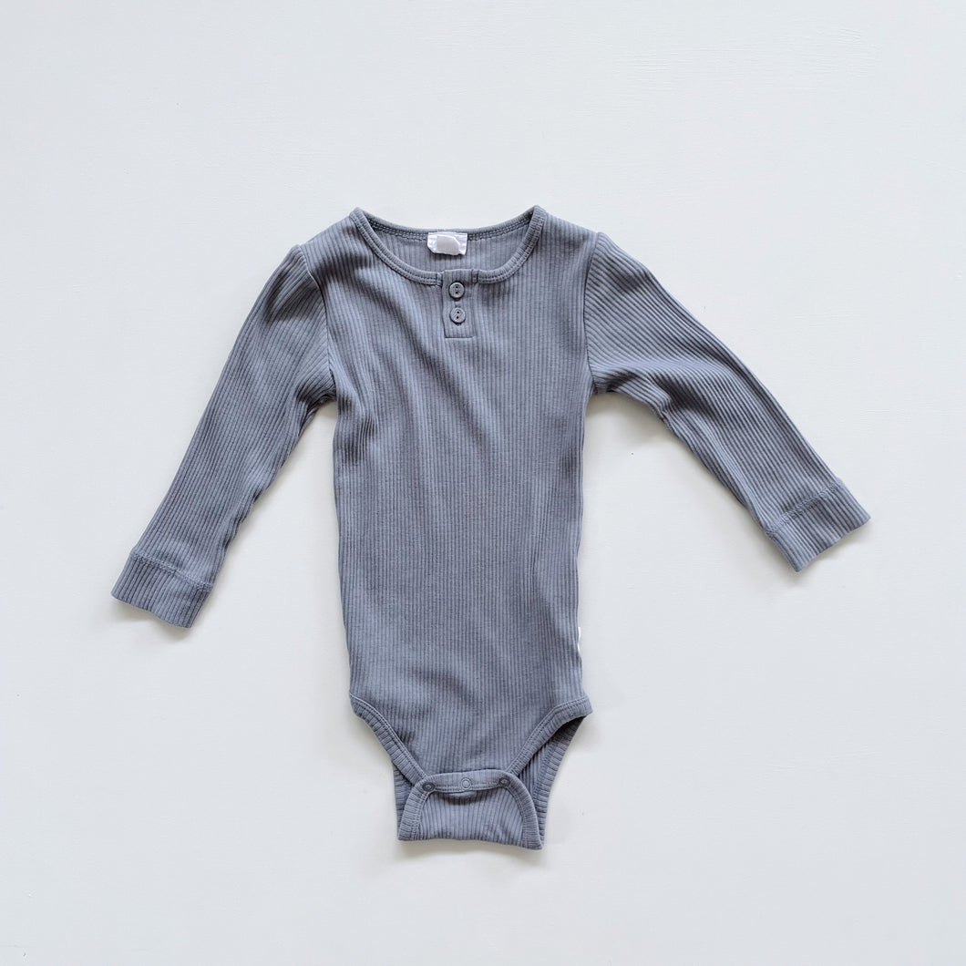 Jamie Kay Organic Cotton/Modal Ribbed Bodysuit Dawn/ grey (2y)