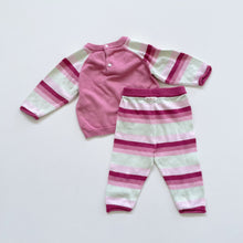 Load image into Gallery viewer, Vintage OshKosh Cotton Knit Set Pink/Stripes (3-6m)
