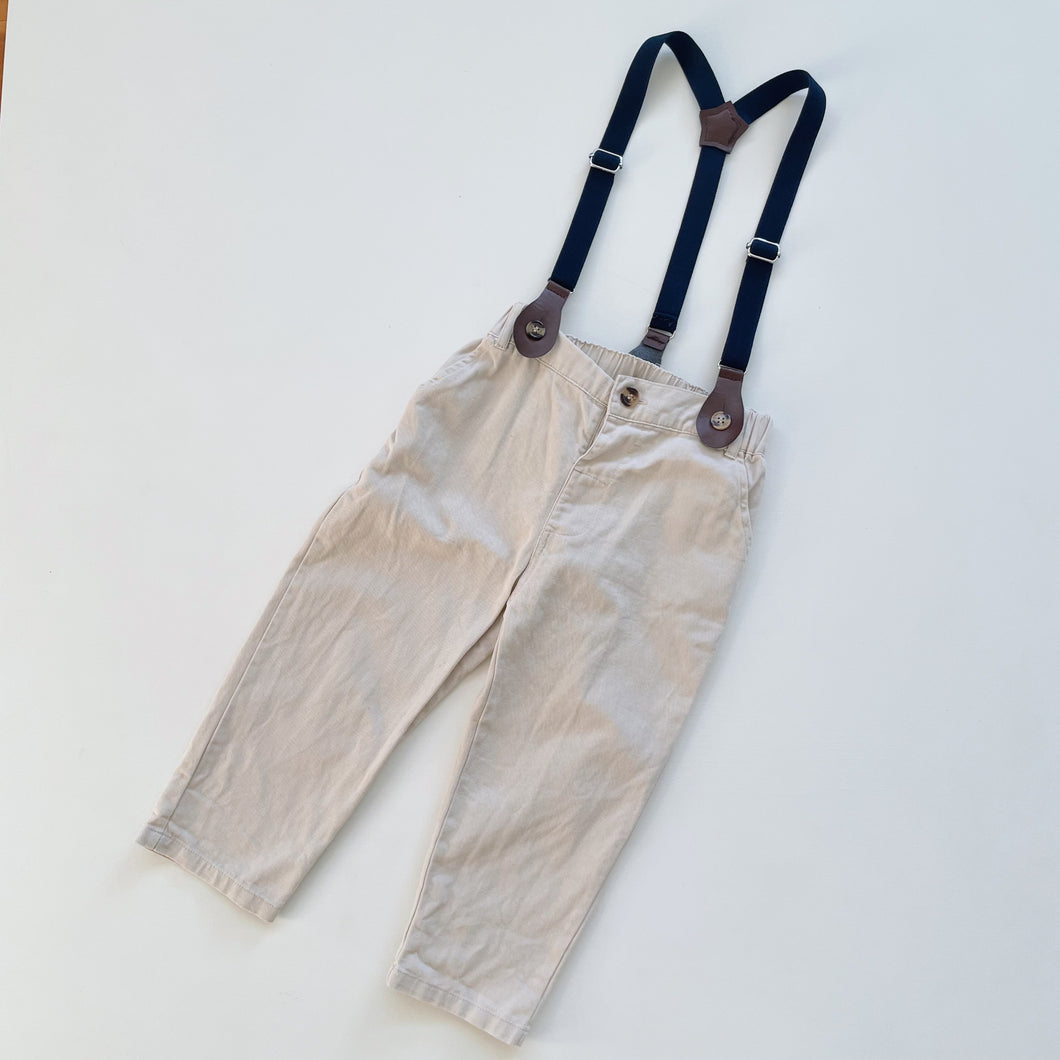 Dressy Suspender Pants Beige (2y)
