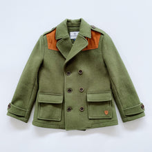 Load image into Gallery viewer, Kaminey Wool Blend Coat Green/Tan (5-6y)
