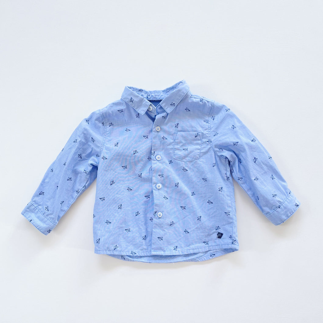 Zara Shirt Blue Paper Planes (3-6m)