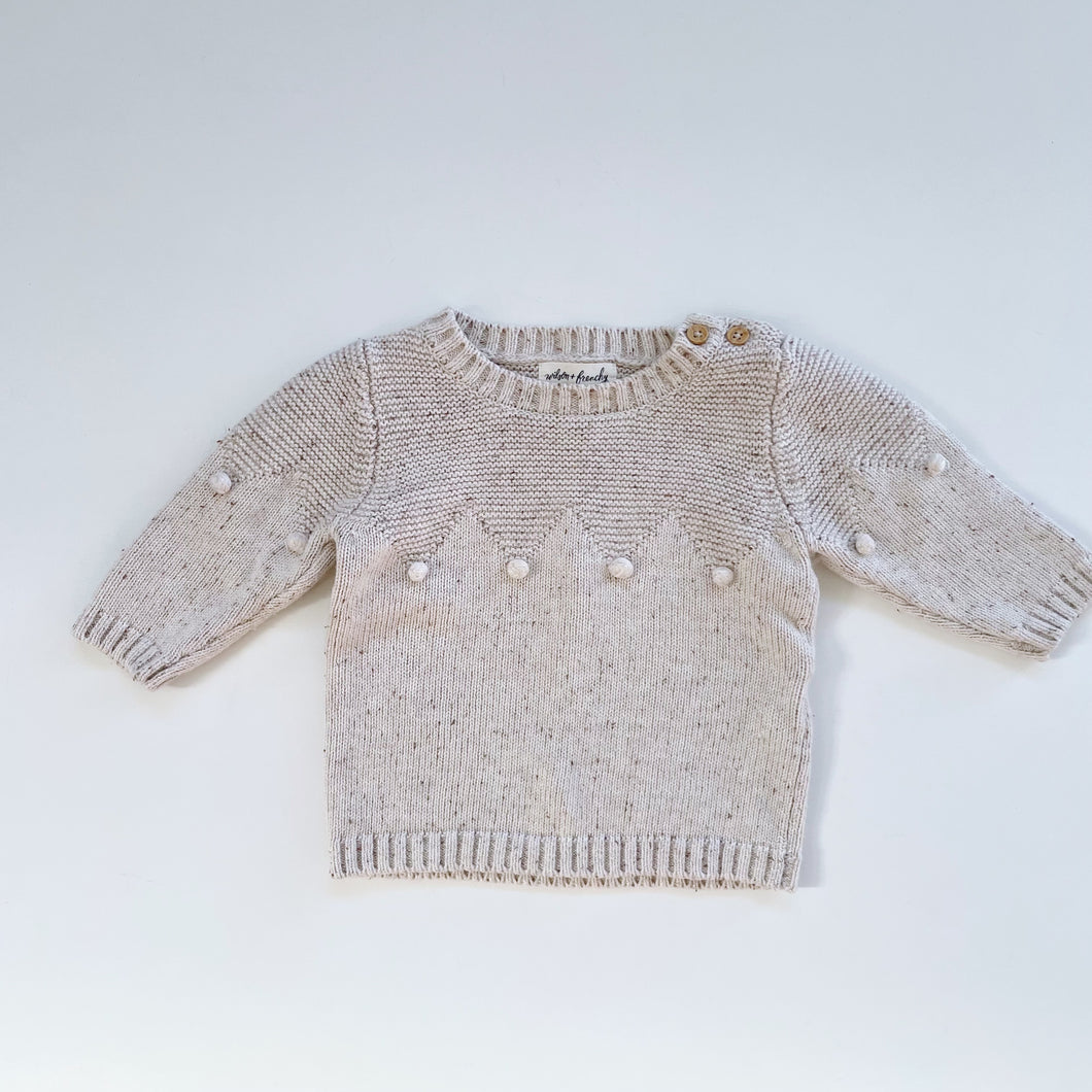 Wilson + Frenchy Cotton/Bamboo/Wool Jumper Oatmeal (0-3m)
