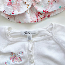 Load image into Gallery viewer, Bébé by Minihaha Cardigan + Hat Bundle Flowers/Butterflies (1y)
