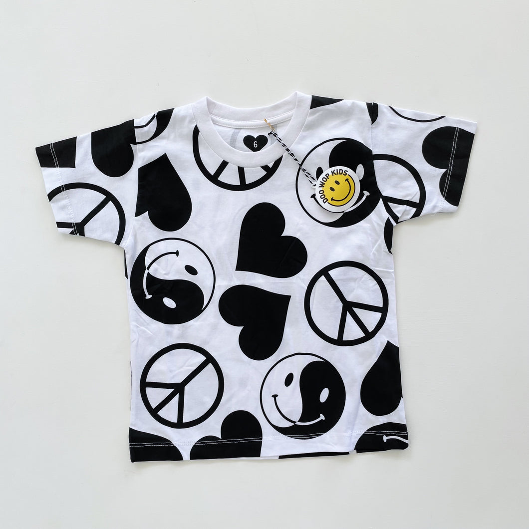 Doo Wop Kids Peace Smiley Tee NEW (6y)
