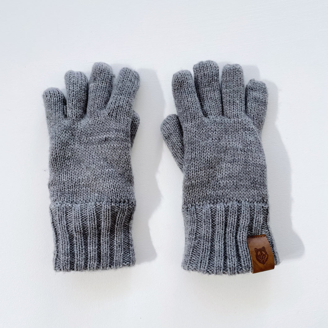 Grey Knit Gloves (1-2y)