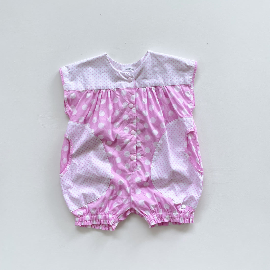 NZ Made Romper Pink Polkadots (12m)