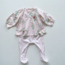 Load image into Gallery viewer, Petit Bateau All-In-One Floral Blouse/Pants (3-6m)
