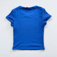 Load image into Gallery viewer, White Fox Ribbed Tee Royal Blue NWOT (14y/Small adult)
