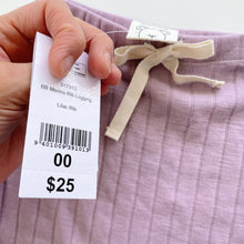 Load image into Gallery viewer, Baby Baby Merino Pants Lilac Rib NEW (3-6m)
