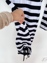 Load image into Gallery viewer, Addison Black/White Stripe Breastfeeding/Maternity Dress (12)

