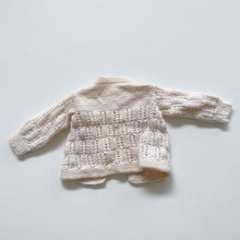 Load image into Gallery viewer, Handmade Wool Cardigan Ivory (0-3m)
