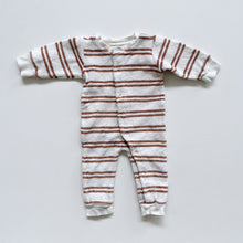 Load image into Gallery viewer, Sienna Blair Organic Cotton All-In-One Terry Tan Stripes (0-3m)
