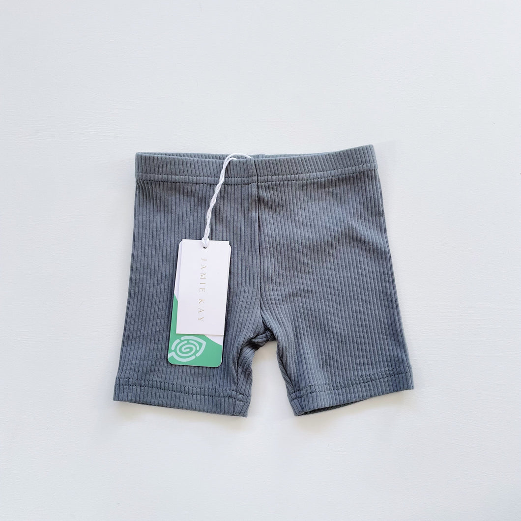 Jamie Kay Organic Rib Bike Shorts Smoke NEW (2y)