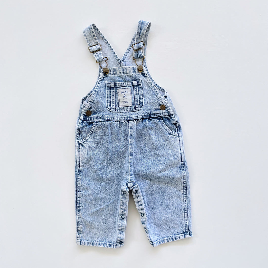 Goldie + Ace Acid Wash Denim Overalls (6-12m)
