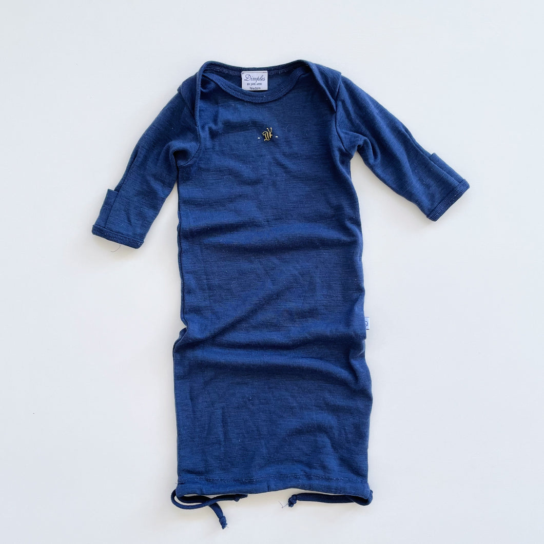 Dimples Merino Sleeping Gown Navy (newborn)