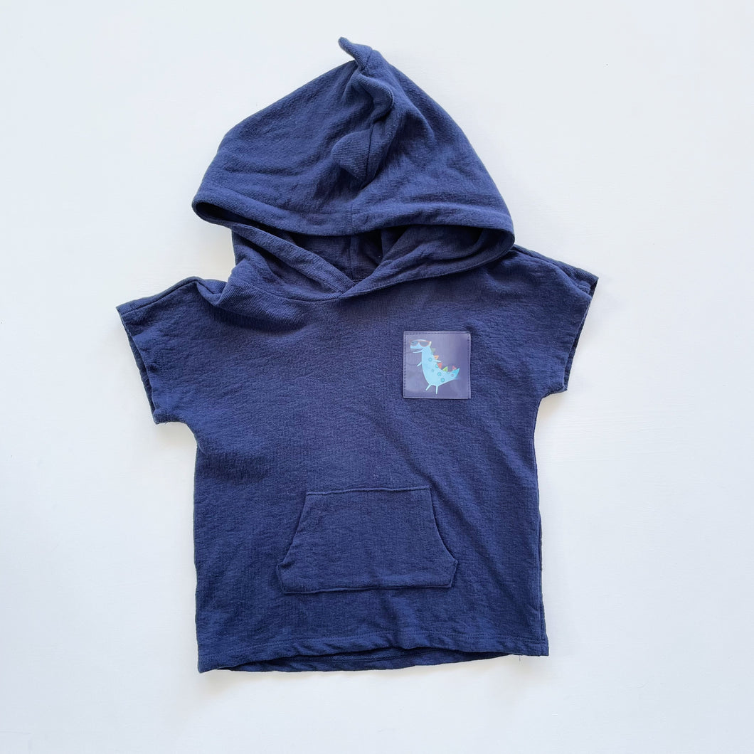 Dino Hooded Tee Navy (2y)