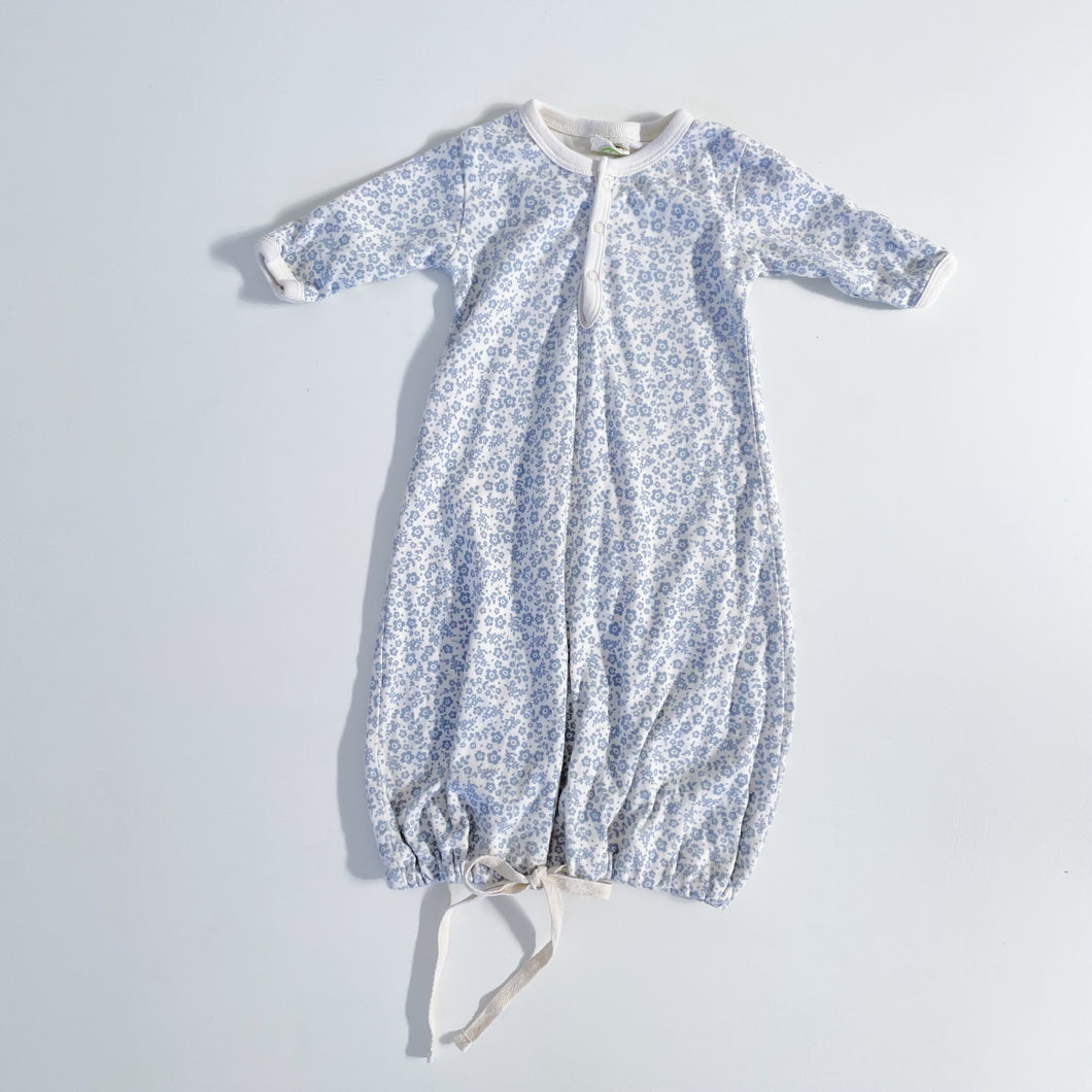 Nature Baby Organic Sleeping Gown Blue Floral (newborn)
