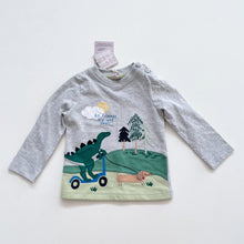 Load image into Gallery viewer, John Lewis L/S Top Dino on Scooter NEW (6-9m)
