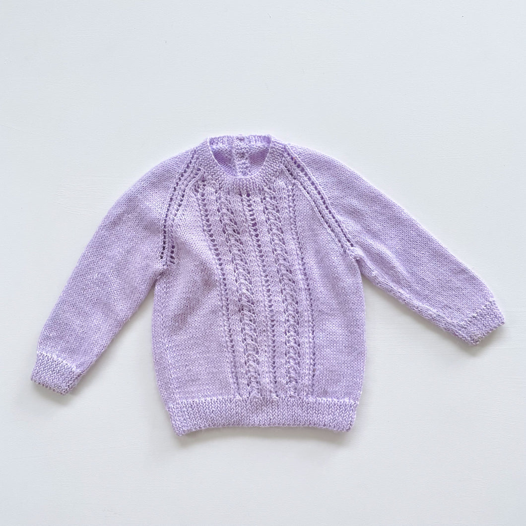Handmade Lambswool Jersey Lilac (3-6m)