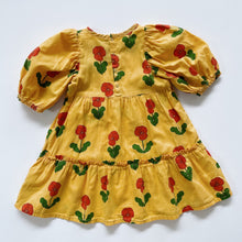 Load image into Gallery viewer, Mini Rodini Organic Cotton Dress Bright Yellow Floral (1-2y)
