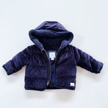 Load image into Gallery viewer, Country Road Velvet Puffer Jacket Navy (3-6m)
