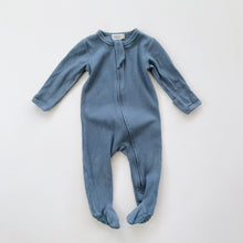 Load image into Gallery viewer, Hello Poppet Organic Rib Onesie Blue (6-12m)
