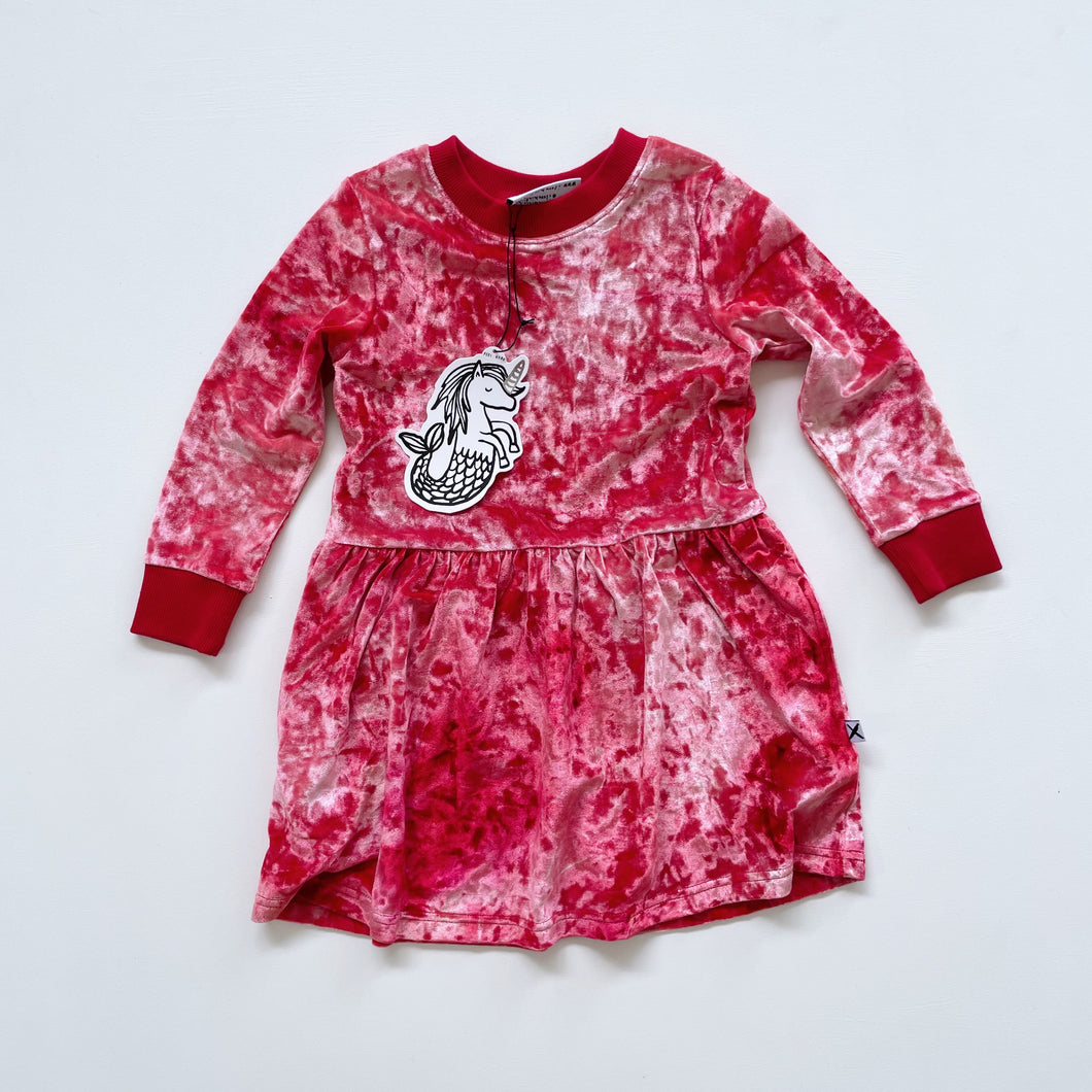 Minti Velvet Sweater Dress Red Tie Dye NEW (3y)