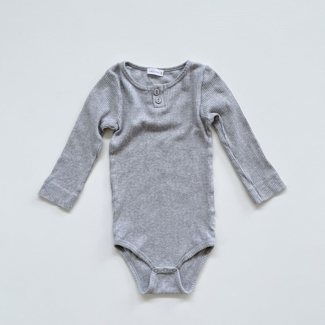 Jamie Kay Organic Cotton Ribbed Bodysuit Light Grey (2y)