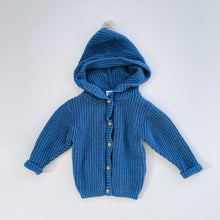 Load image into Gallery viewer, Wilson + Frenchy Cotton/Bamboo/Wool Cardigan Blue Speckled (0-3m)
