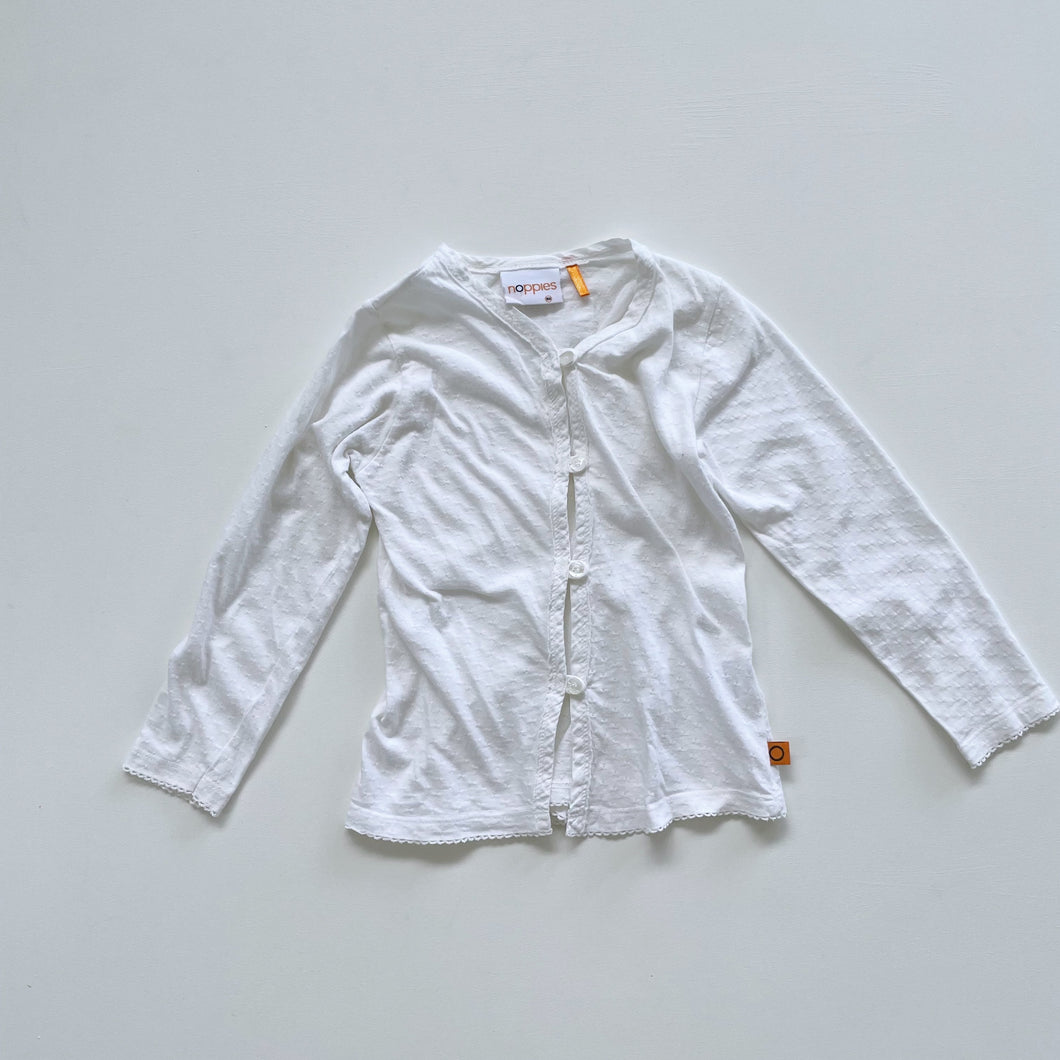 Textured Long Sleeve Top White (4-5y)