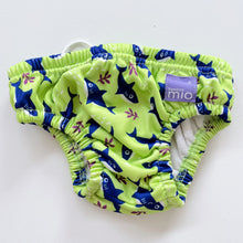 Load image into Gallery viewer, Bambino Mio Swim Nappy Green Sharks (9-12kgs)
