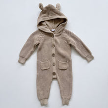 Load image into Gallery viewer, Jamie Kay Chunky Knit Hooded All-In-One Oatmeal (6-12m)
