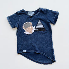 Load image into Gallery viewer, Band of Boys Just a Triangle Patch Asymmetric Tee Vintage Blue NEW (2y)
