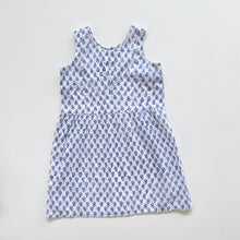 Load image into Gallery viewer, Handmade Cotton Dress w/ Delftware Floral Pattern (6y)

