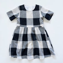 Load image into Gallery viewer, Roolee Kids Black /White Check Dress (3-4y)
