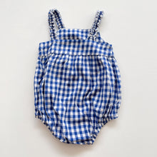 Load image into Gallery viewer, Nature Baby Organic Romper Blue Gingham (1y)
