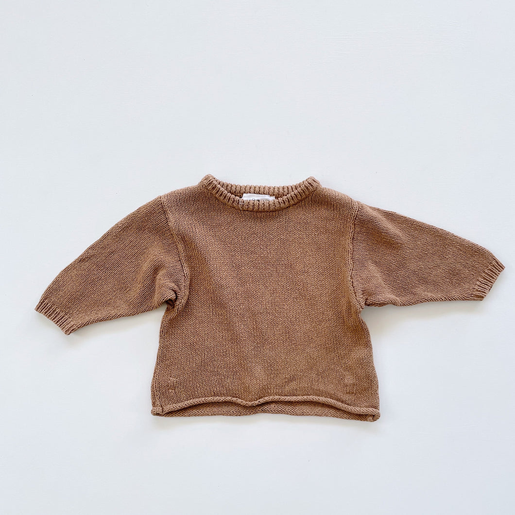 Grown Linen/Cotton Knit Jumper Tan (6-12m)