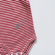 Load image into Gallery viewer, Petit Bateau Red Stripe Bodysuit (3-6m)
