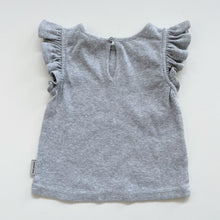 Load image into Gallery viewer, Country Road Grey Rib Tee Ruffles (12-18m)
